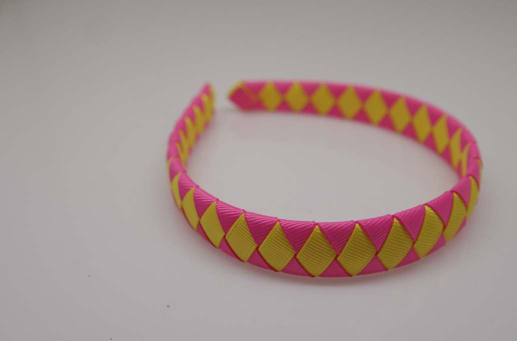 Woven headbands Colors: Hot Pink, Daffiadi Yellow